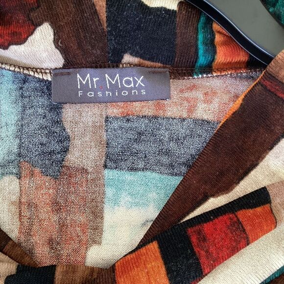 Vintage Mr. Max cowl neck multicolour large tunic pullover.  0245 - Picture 8 of 9